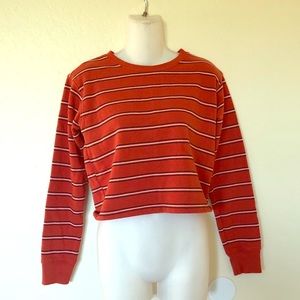 Orange Striped Crew Neck